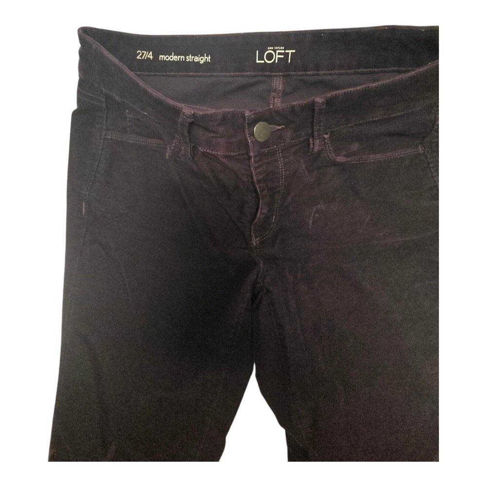 Ann Taylor LOFT Modern Straight Leg Corduroy Pants Size 27/4 Plum purple